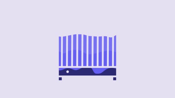 Blue Car Радиатор Системы Охлаждения Значок Изолирован Фиолетовом Фоне Видеографическая — стоковое видео