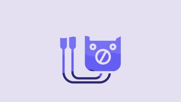 Blue Ampere Meter Multimeter Voltmeter Icon Isolated Purple Background Instruments — Wideo stockowe