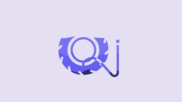 Blue Tire Pressure Gauge Icon Isolated Purple Background Checking Tire — Stockvideo