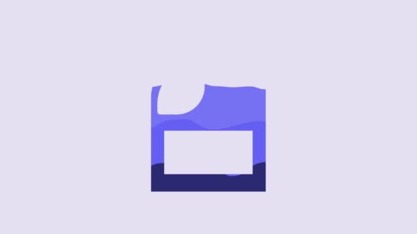 Блакитна Каністра Піктограми Моторної Машини Ізольована Фіолетовому Фоні Нафтовий Галон — стокове відео
