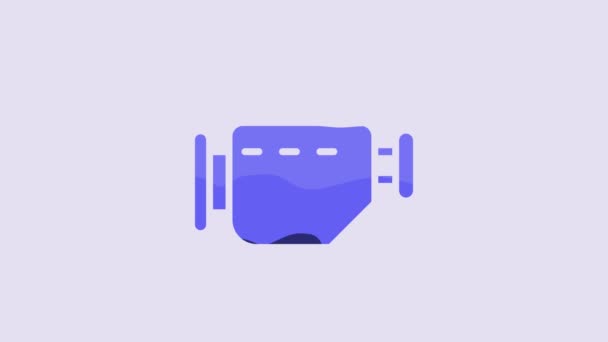 Піктограма Рушія Blue Check Ізольована Фіолетовому Фоні Відео Рух Графічна — стокове відео