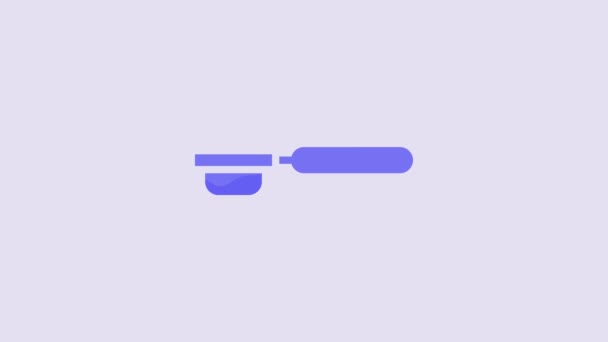Иконка Фильтродержателя Синего Кофе Выделена Фиолетовом Фоне Видеографическая Анимация — стоковое видео