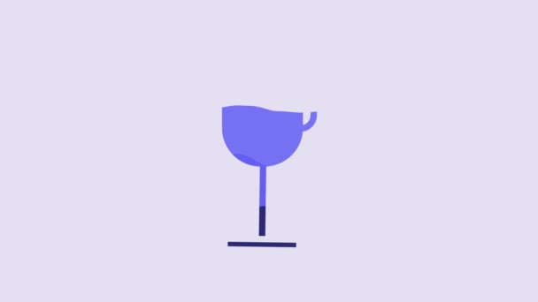 Blue Irish Coffee Icon Isolated Purple Background Video Motion Graphic — Stockvideo