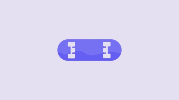 Blue Skateboard Trick Icon Isolated Purple Background Extreme Sport Sport — Stock videók