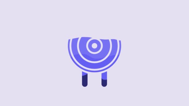 Blue Target Sport Icon Isolated Purple Background Clean Target Numbers — ストック動画