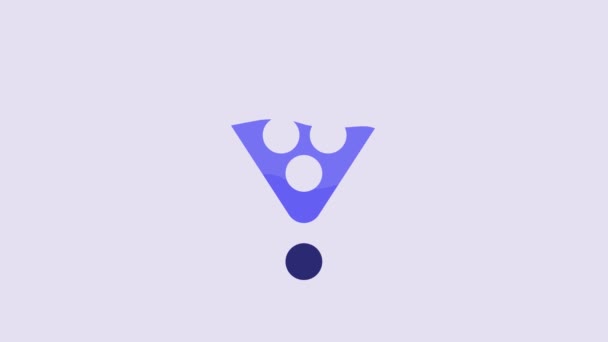 Blue Billiard Balls Rack Triangle Icon Isolated Purple Background Video — Stock video