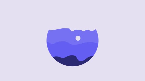 蓝色保龄球图标孤立在紫色背景 运动器材 4K视频运动图形动画 — 图库视频影像