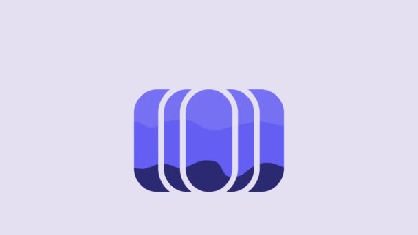 Blue Pumpkin Icon Isolated Purple Background Happy Halloween Party Video — Vídeo de Stock