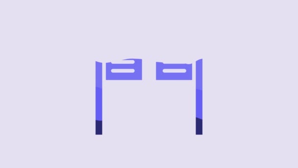 Блакитний Старий Західний Свінговий Ікона Салону Ізольований Фіолетовому Фоні Відеографічна — стокове відео