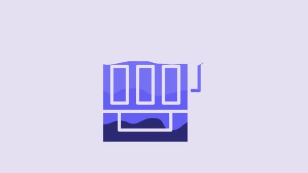 Ícone Máquina Fenda Azul Isolado Fundo Roxo Animação Gráfica Movimento — Vídeo de Stock