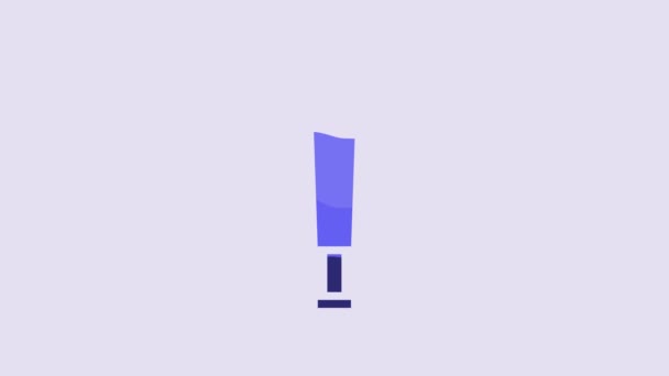 Ікона Блакитного Бейсболу Ізольована Фіолетовому Фоні Спортивне Обладнання Відеографічна Анімація — стокове відео