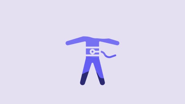 Modrá Bungee Skákání Ikona Izolované Fialovém Pozadí Grafická Animace Pohybu — Stock video