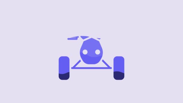 Blue All Terrain Vehicle Atv Motorcycle Icon Isolated Purple Background — ストック動画