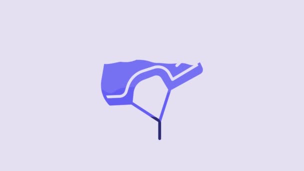 Ікона Blue Helmet Ізольована Фіолетовому Фоні Екстремальний Спорт Спортивне Обладнання — стокове відео