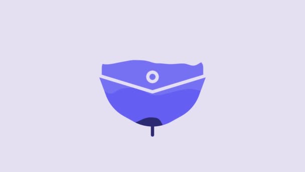 Blue Speedboat Icon Isolated Purple Background Video Motion Graphic Animation — Video