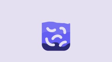 Blue Pickled cucumbers in a jar icon isolated on purple background. 4K Video motion graphic animation.