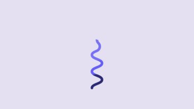 Blue Wine corkscrew icon isolated on purple background. 4K Video motion graphic animation.