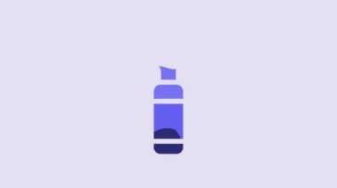 Blue Bottle opener icon isolated on purple background. 4K Video motion graphic animation.