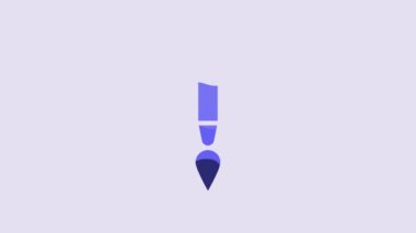 Blue Paint brush icon isolated on purple background. 4K Video motion graphic animation.