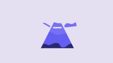 Blue Light rays in prism icon isolated on purple background. Ray rainbow spectrum dispersion optical effect in glass prism. 4K Video motion graphic animation.