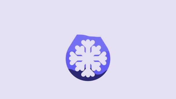 Blue Defrosting Icon Isolated Purple Background Ice Water Symbol Video — Wideo stockowe