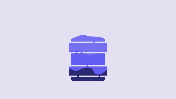 Blue Big Bottle Clean Water Icon Isolated Purple Background Plastic — 图库视频影像