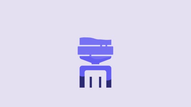 Blue Water Cooler Office Home Icon Isolated Purple Background Water — 图库视频影像