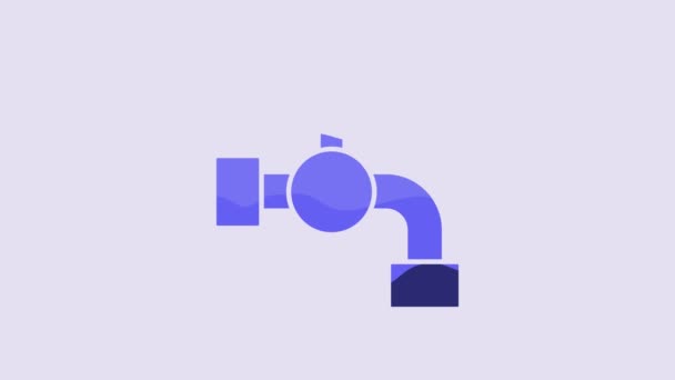 Icono Grifo Agua Azul Aislado Sobre Fondo Púrpura Animación Gráfica — Vídeos de Stock