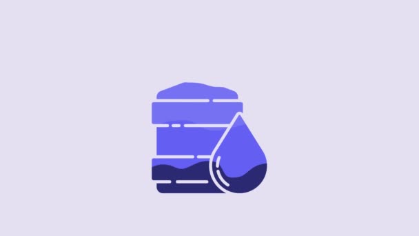 Blue Big Bottle Clean Water Icon Isolated Purple Background Plastic — Stock video