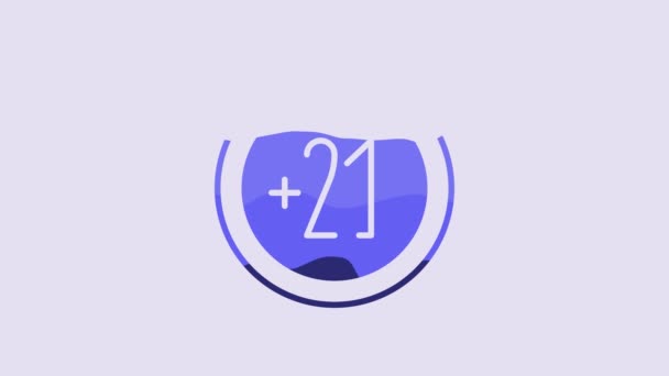 Блакитний Алкоголь Плюс Ікона Ізольована Фіолетовому Фоні Заборона Вживання Алкогольних — стокове відео