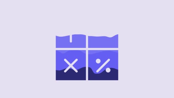 Blue Calculator Icon Isolated Purple Background Accounting Symbol Business Calculations — Stockvideo