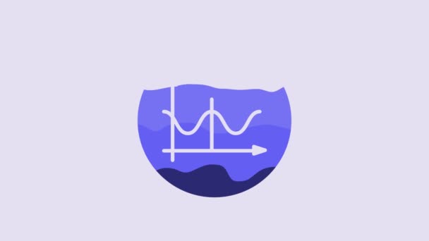 蓝色的图表 进度表 信息图 饼图图标 孤立的紫色背景 4K视频运动图形动画 — 图库视频影像