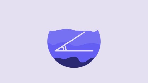 Blue Acute Angle Degrees Icon Isolated Purple Background Video Motion — Stok video