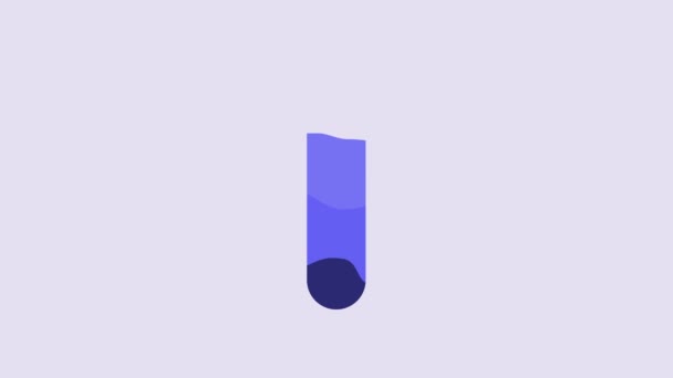 Icono Rotulador Azul Aislado Sobre Fondo Púrpura Animación Gráfica Vídeo — Vídeo de stock