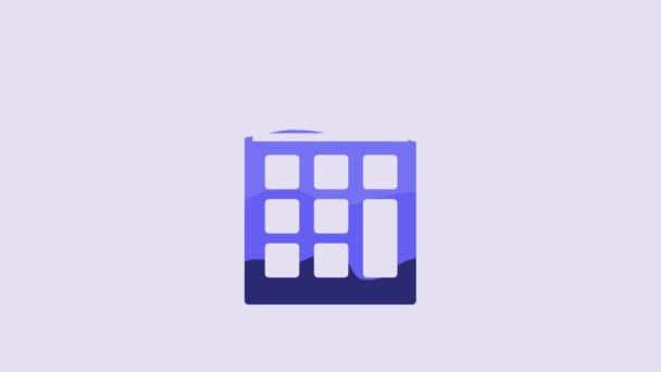 Blue Calculator Icon Isolated Purple Background Accounting Symbol Business Calculations — Vídeo de Stock