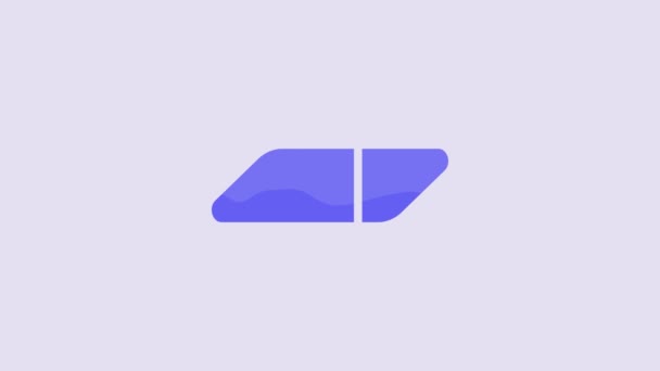 Blue Eraser Rubber Icon Isolated Purple Background Video Motion Graphic — ストック動画