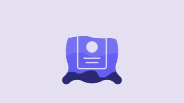 Blue Pack full of seeds of a specific plant icon isolated on purple background. 4K Video motion graphic animation.