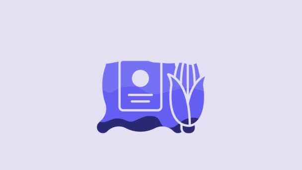 Blue Corn Sack Icon Isolated Purple Background Corn Canvas Bag — Stock video