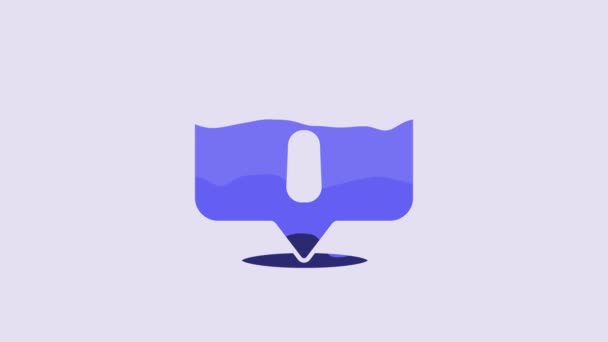 Ікона Блакитної Інформації Ізольована Фіолетовому Фоні Відеографічна Анімація — стокове відео