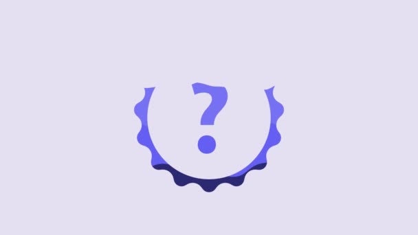 Blue Question Mark Icon Isolated Purple Background Faq Sign Copy — Stok Video