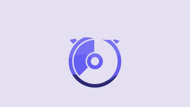 Blue Stopwatch Icon Isolated Purple Background Time Timer Sign Chronometer — ストック動画