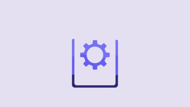 Blue Checklist Clipboard Hours Service Icon Isolated Purple Background Video — Stock Video