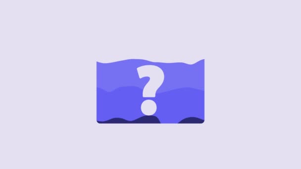 Μπλε Browser Ερωτηματικό Εικονίδιο Απομονώνονται Μωβ Φόντο Πρωτόκολλο Διαδικτυακής Επικοινωνίας — Αρχείο Βίντεο