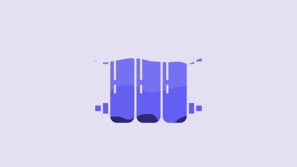 Blue Heating Radiator Icon Isolated Purple Background Video Motion Graphic — Stockvideo