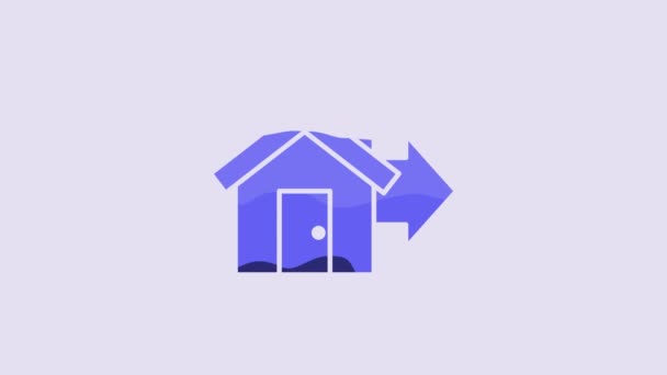 Blue Sale House Icon Isolated Purple Background Buy House Concept — 图库视频影像