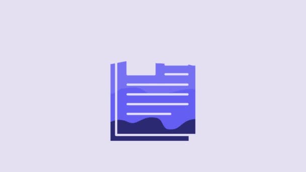 Blue House Contract Icon Isolated Purple Background Contract Creation Service — Wideo stockowe