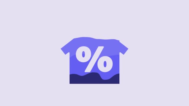Blue House Percant Discount Tag Icon Isolated Purple Background Real — Stockvideo