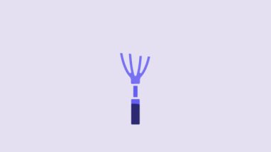 Blue Kitchen whisk icon isolated on purple background. Cooking utensil, egg beater. Cutlery sign. Food mix symbol. 4K Video motion graphic animation.