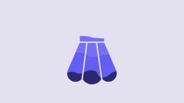 Blue Badminton shuttlecock icon isolated on purple background. Sport equipment. 4K Video motion graphic animation.