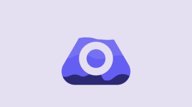 Blue Sewing chalk icon isolated on purple background. 4K Video motion graphic animation.